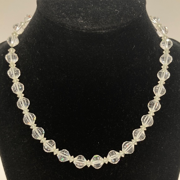 Vintage Faceted Glass Necklace Hook Closure 2 Styles of Beads - Picture 4 of 4